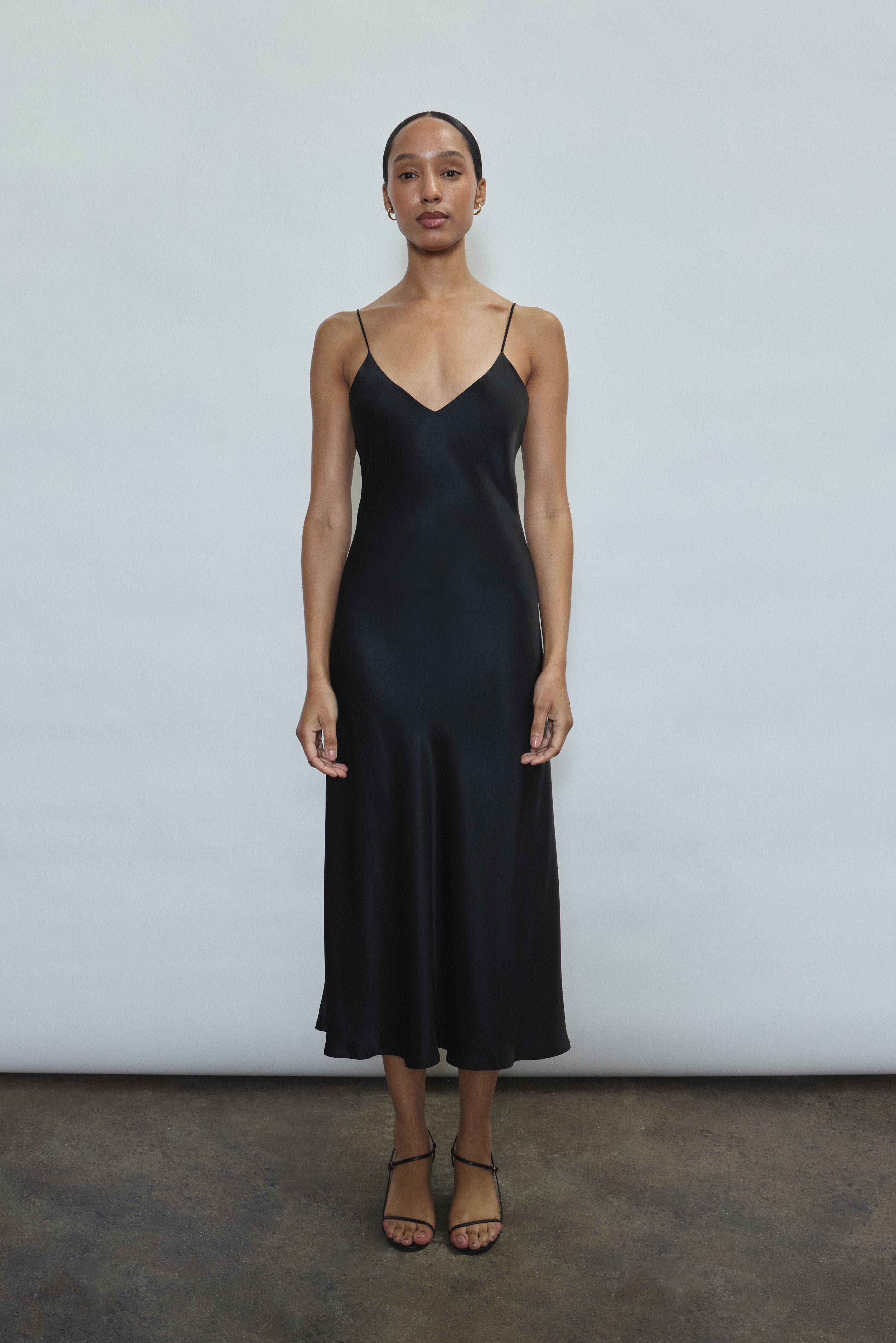 Caroline Midi Slip Dress S / Black Caroline Midi Slip Dress S / Black