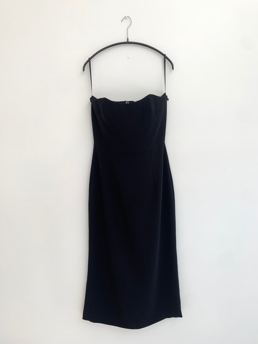 KAMPERETT Verona Midi Dress Black, shown without sleeves