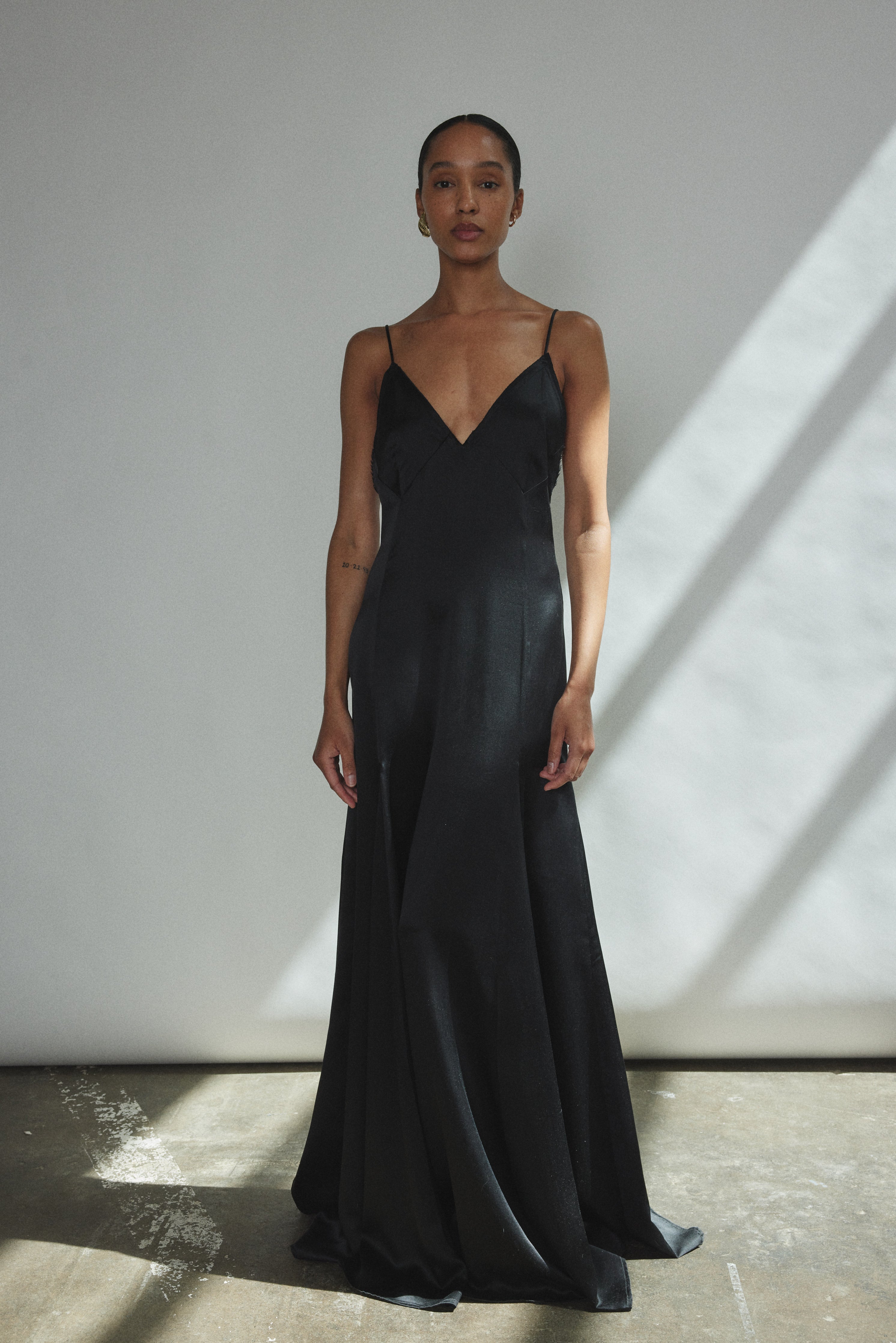 Simone Slip Dress - Black XL / Black Simone Slip Dress - Black XL / Black