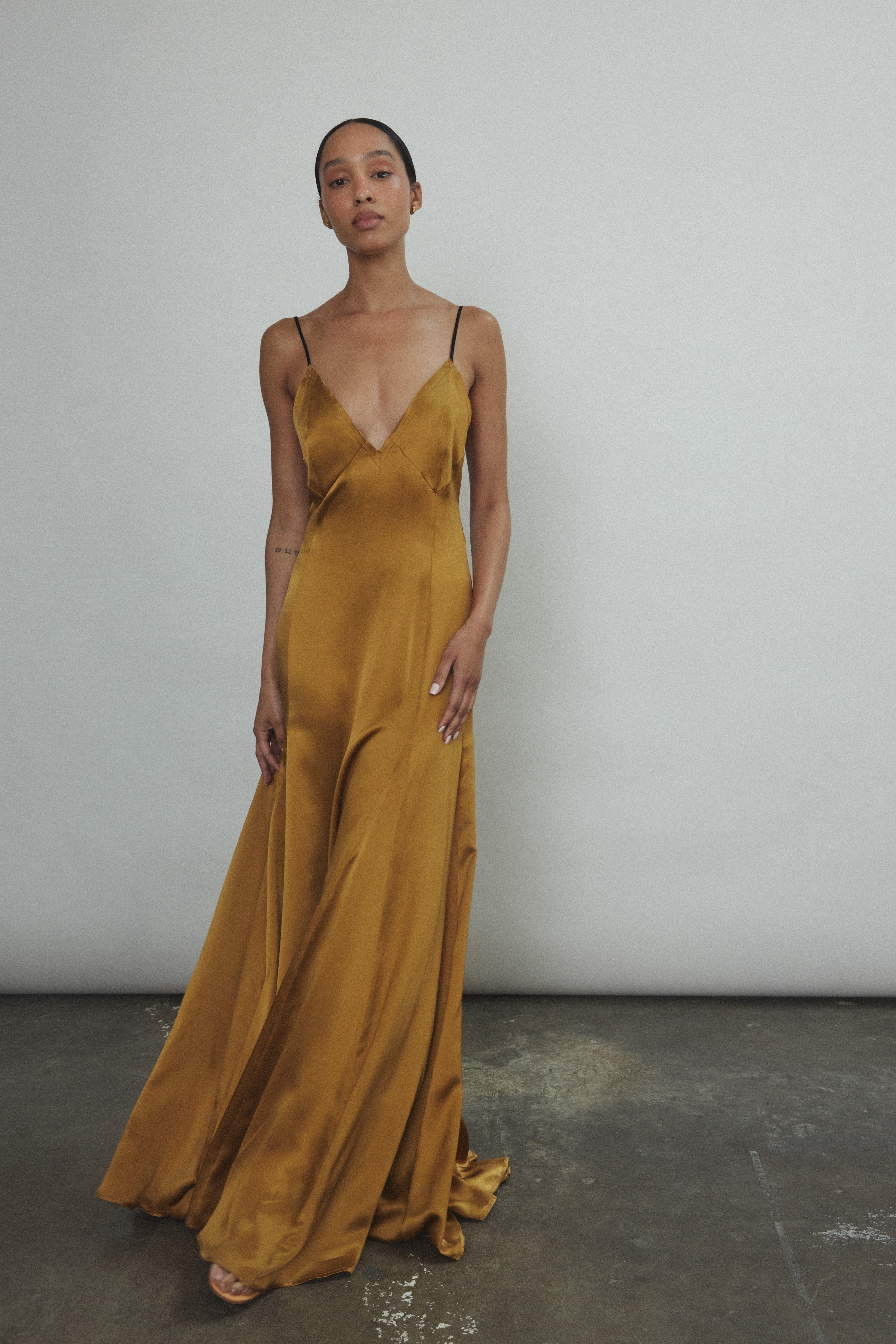 Simone Slip Dress - Brass - XS / Brass Simone Slip Dress - Brass - XS / Brass