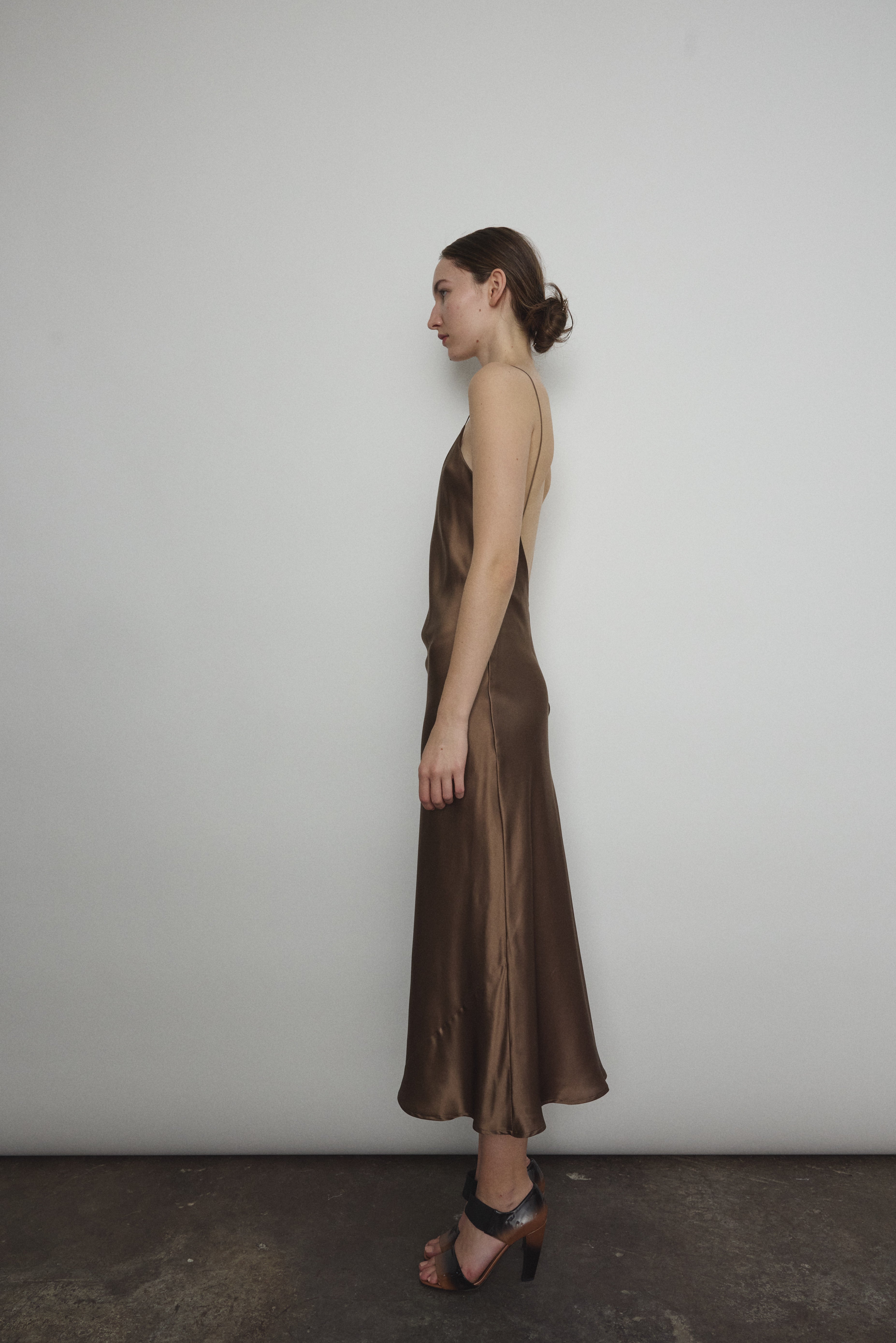 Caroline Midi Slip Dress - Mushroom Kamperett Caroline Midi Slip Dress - Mushroom Kamperett