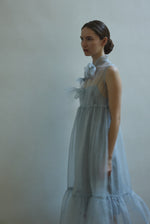 Kamperett Powder Blue Silk Organza Mae Dress