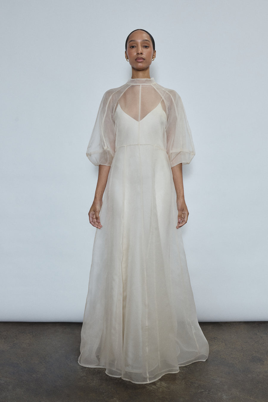 off white midi dress Embroidered night time wedding dress Glitter Long Ball Gown and a dainty front Color:Linen Sky