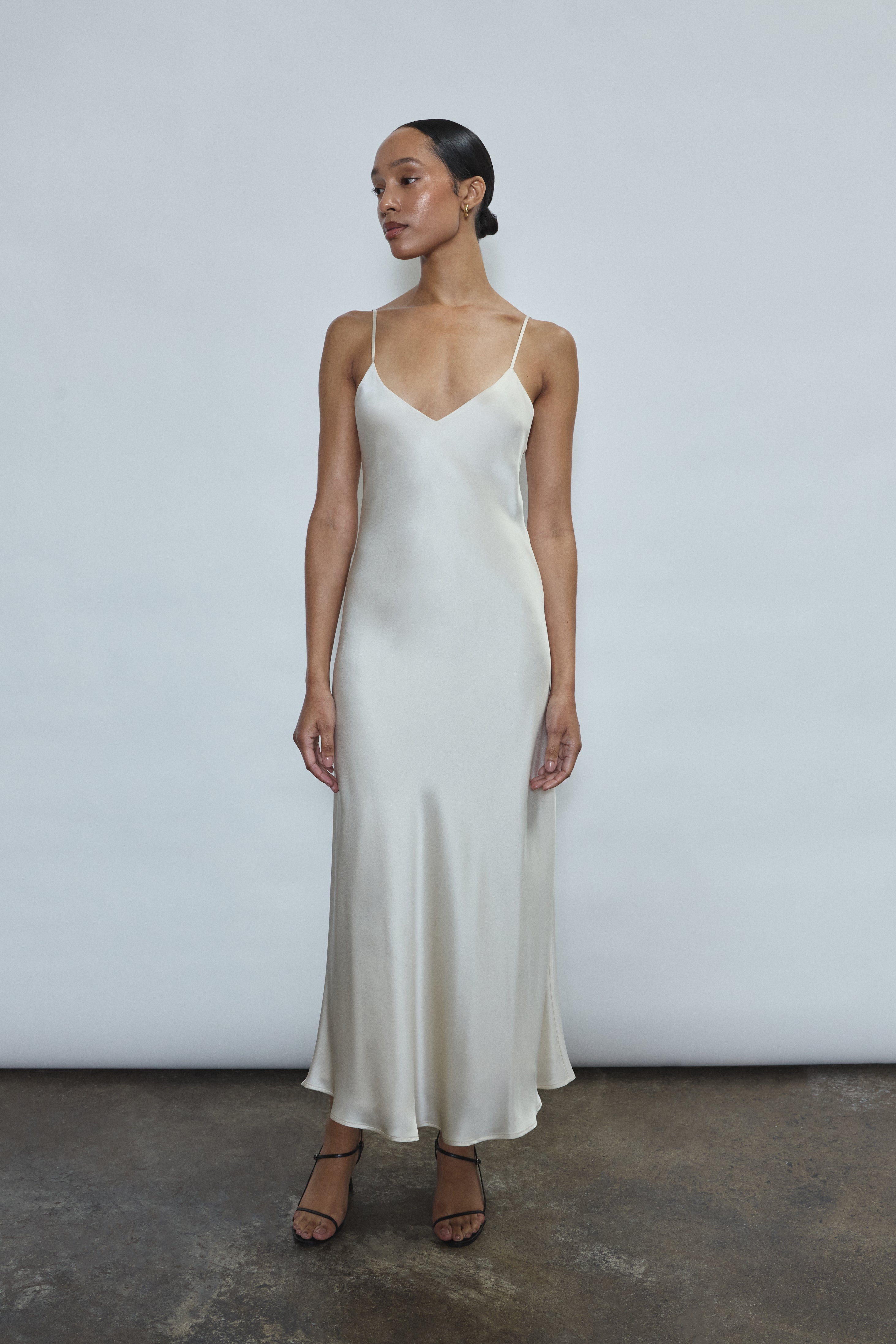 Caroline Midi Slip Dress - Ivory Wedding Slip