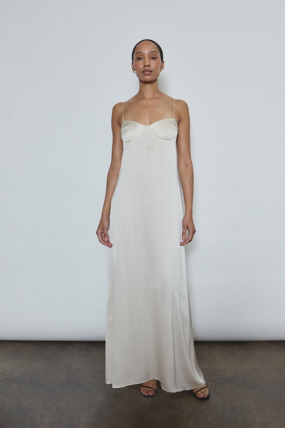 Sloan Slip - Ivory Silk Satin Wedding Slip | Kamperett