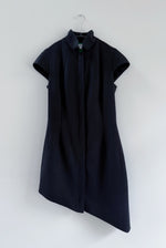 Alternate detail of the black wool flannel Kamperett Astrid Vest.