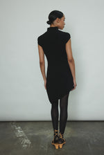Second alternate editorial image of the black wool flannel Kamperett Astrid Vest.