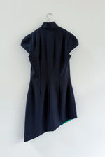 Detail of the silk lining and tailored construction on the black Kamperett Astrid Vest.