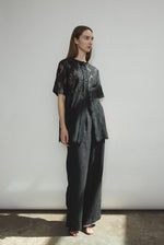 Alternate styling of the black French lace Kamperett Jette Tee with the Huene Pant.