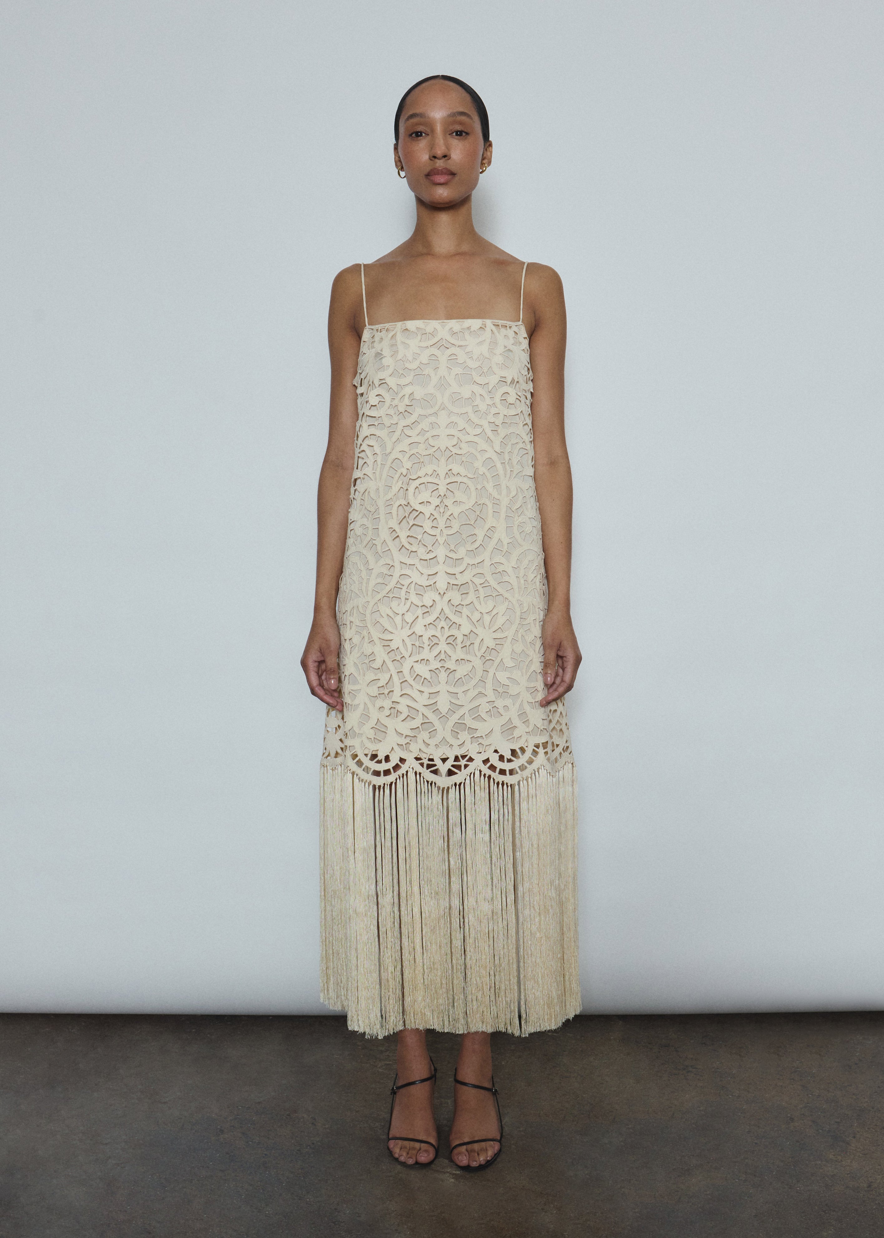 cream midi dress wedding Orsay Flutter Sleeve Maxi Dress