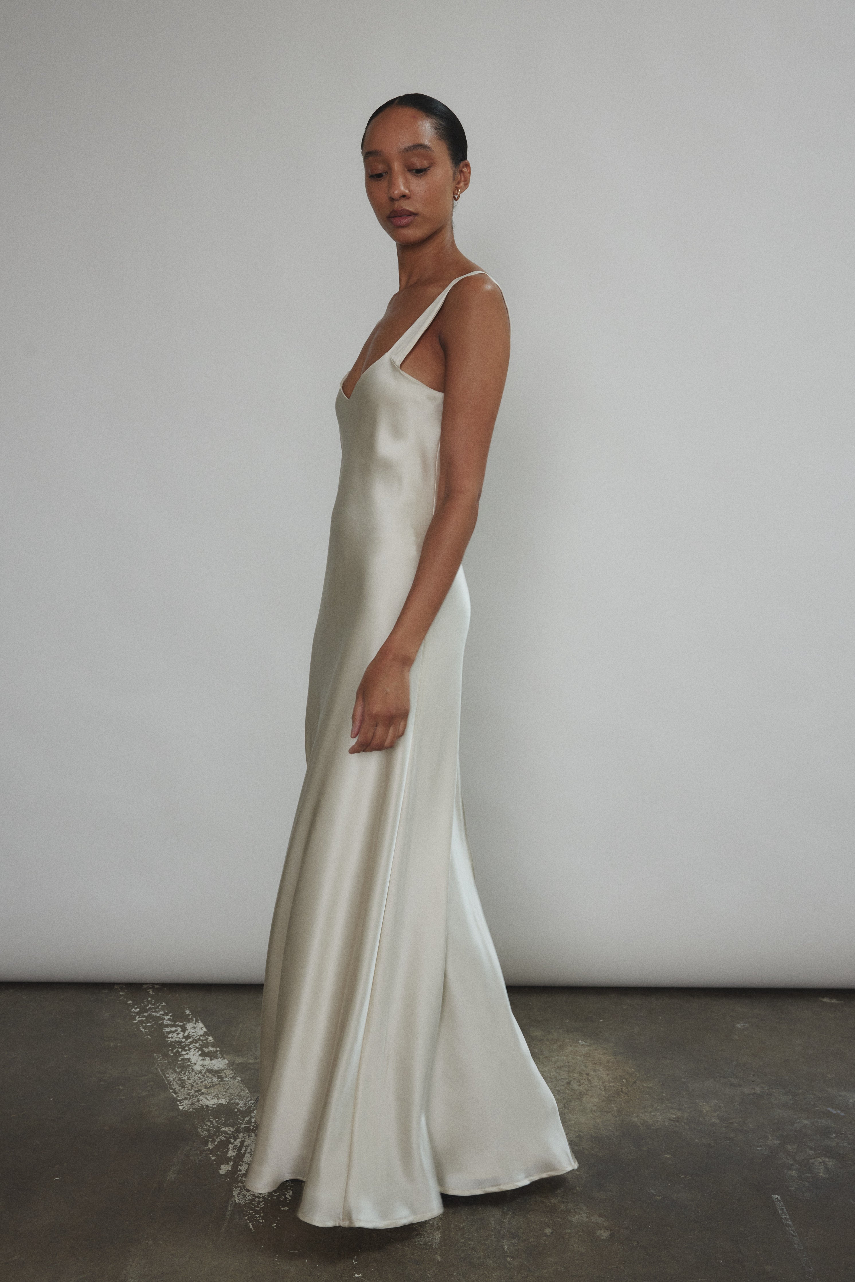 Lisette Maxi Slip Dress - Ivory Silk Wedding Slip