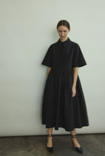 Editorial image of the black Japanese cotton lawn Kamperett Miller Dress.