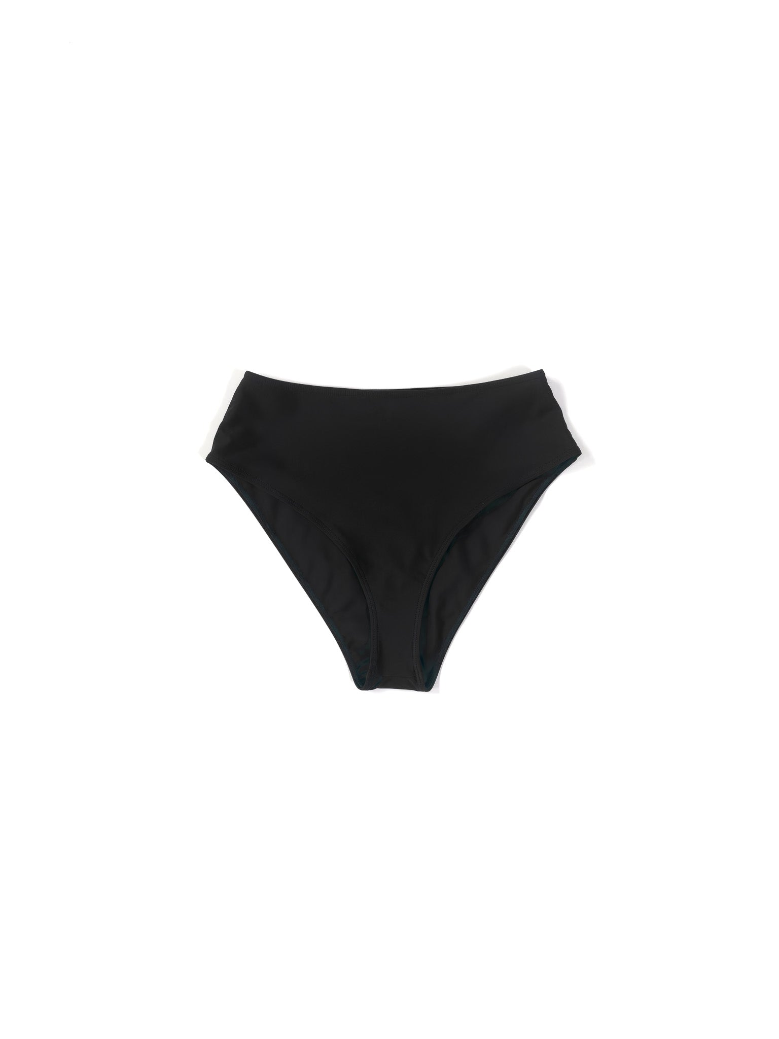 Flat image of the black Italian regenerated nylon Kamperett Orra High Waist Brief.