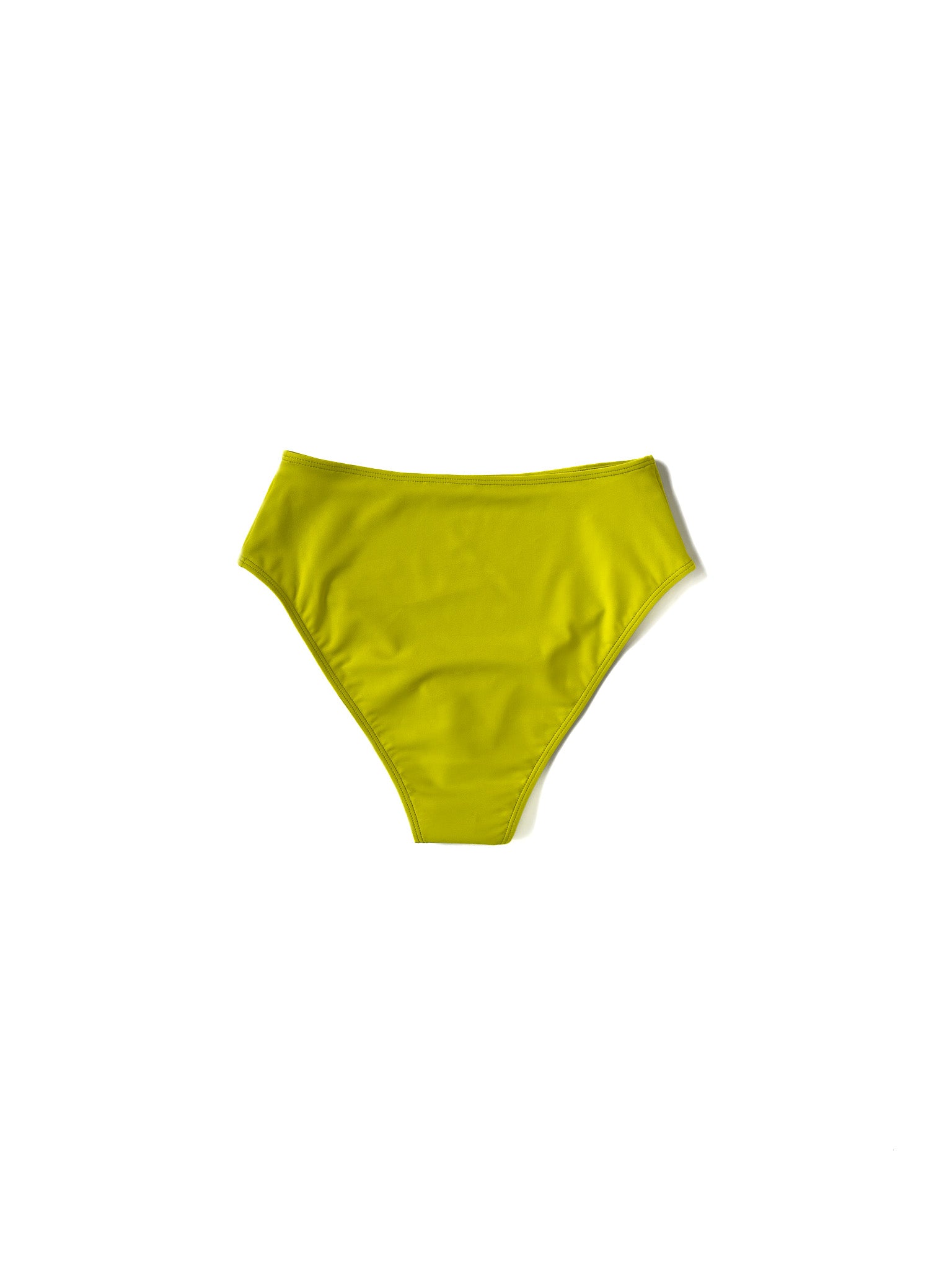 Alternate flat image of the chartreuse Kamperett Orra High Waist Brief.
