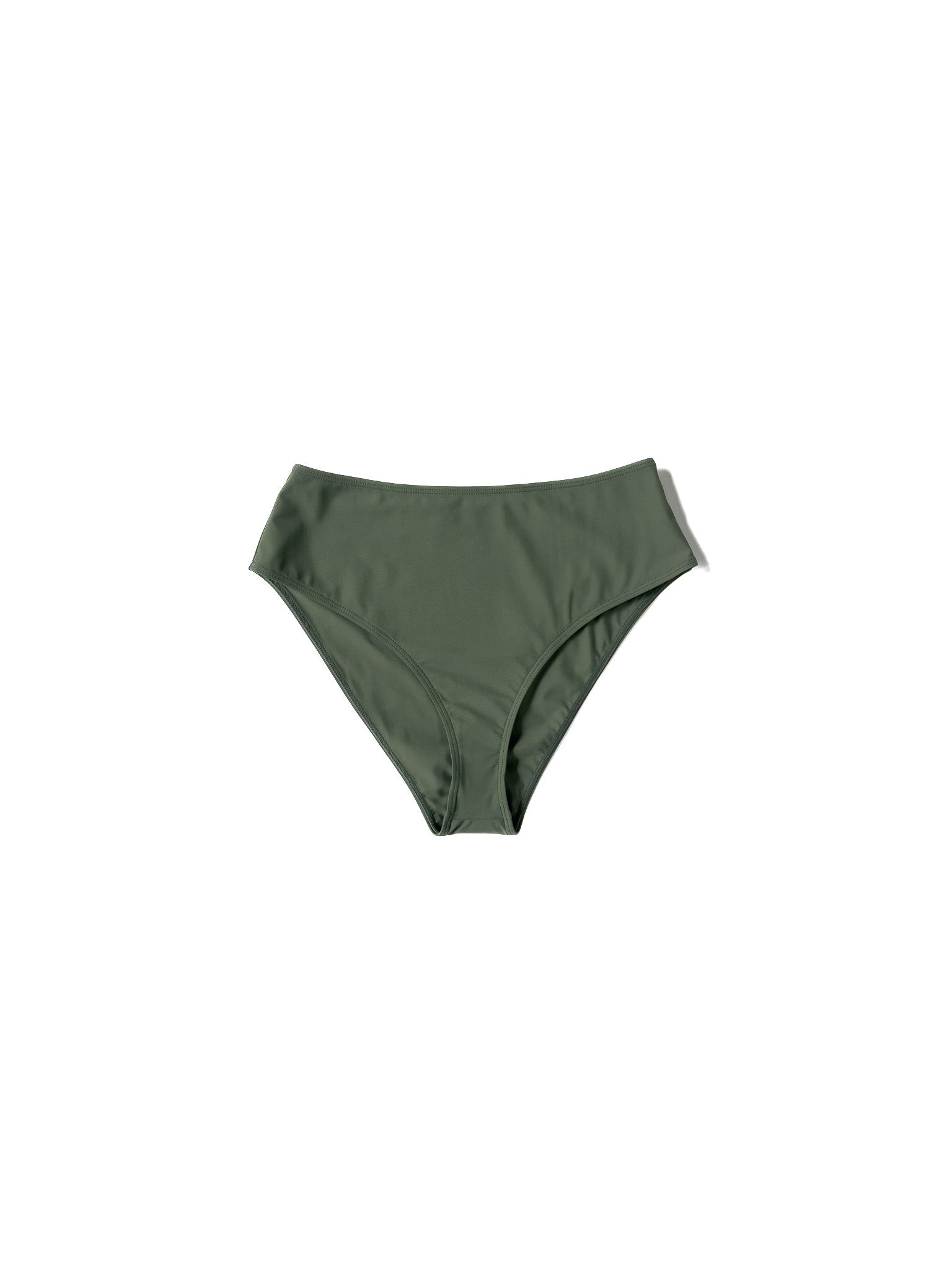 Flat image of the sage Italian regenerated nylon Kamperett Orra High Waist Brief.