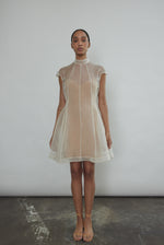 Back view of the ivory silk organza Kamperett Reine Dress with invisible zip closure.