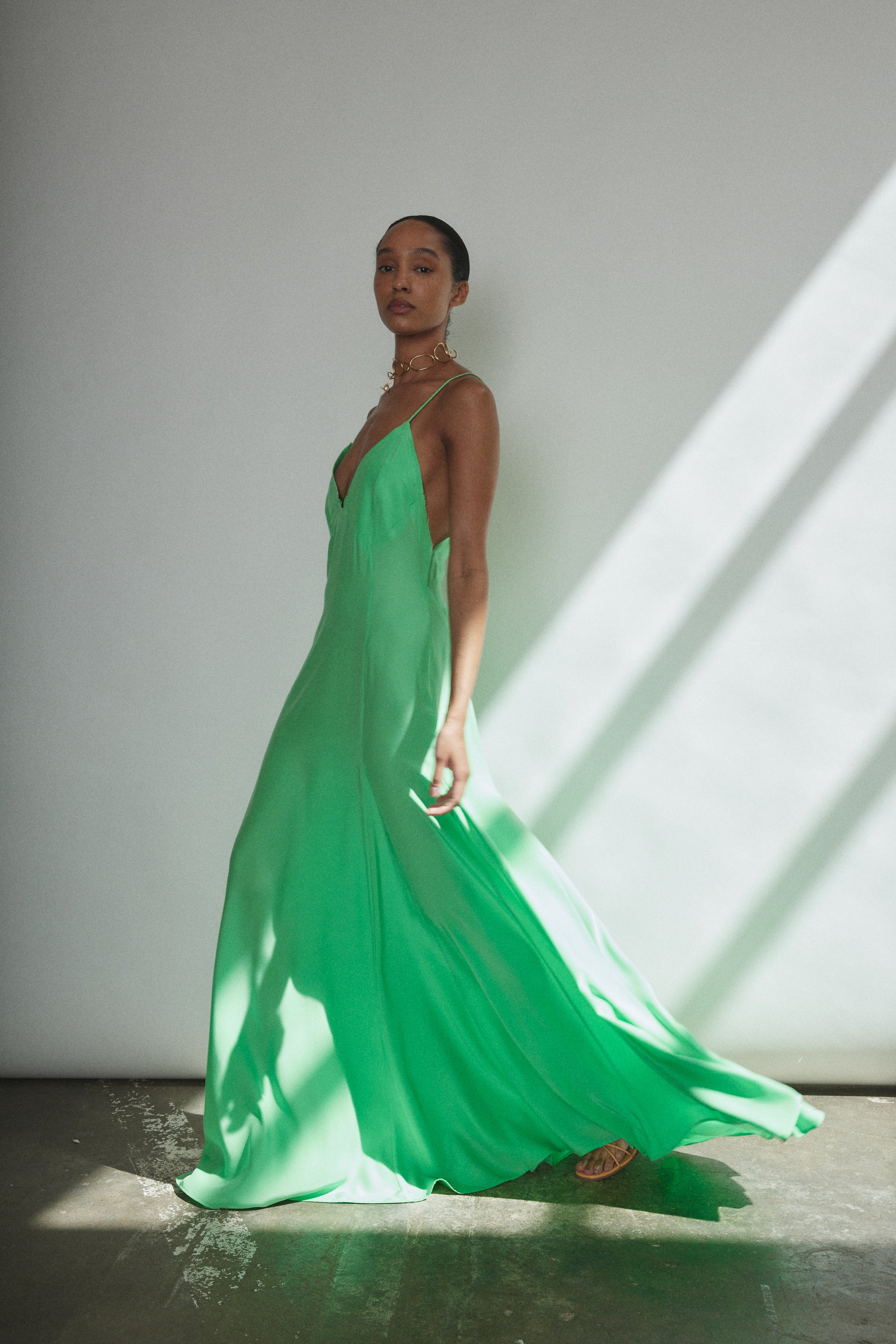 Simone Slip Dress - Celadon