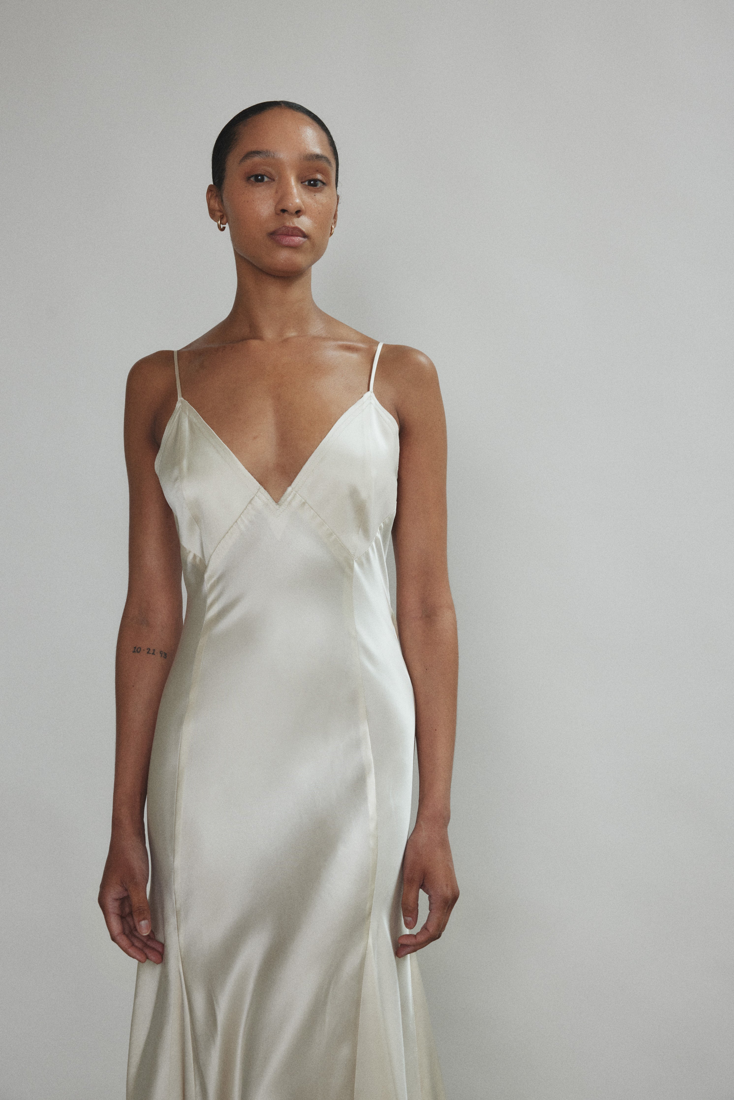 capri diamant strap satin slip dress Capri Diamonte Slip Dress In Canary Yellow