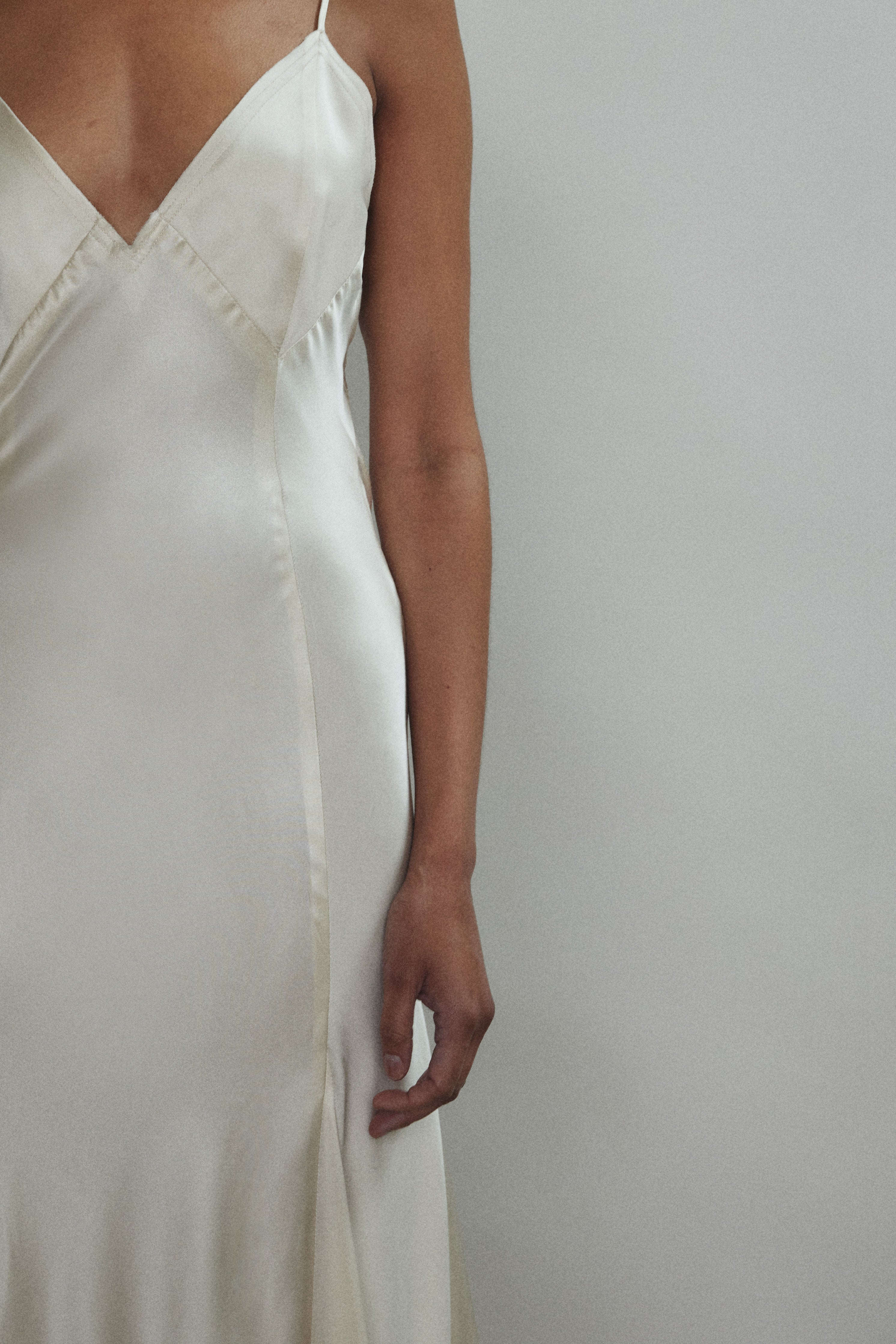 silk dress with spaghetti straps Simone Slip Dress M / Ivory