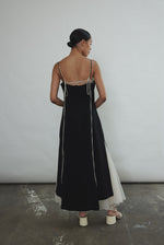 Back view of the black crepe Kamperett Theodora Dress.