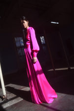 KAMPERETT Adelaide Silk Maxi Wrap Dress | Fuchsia