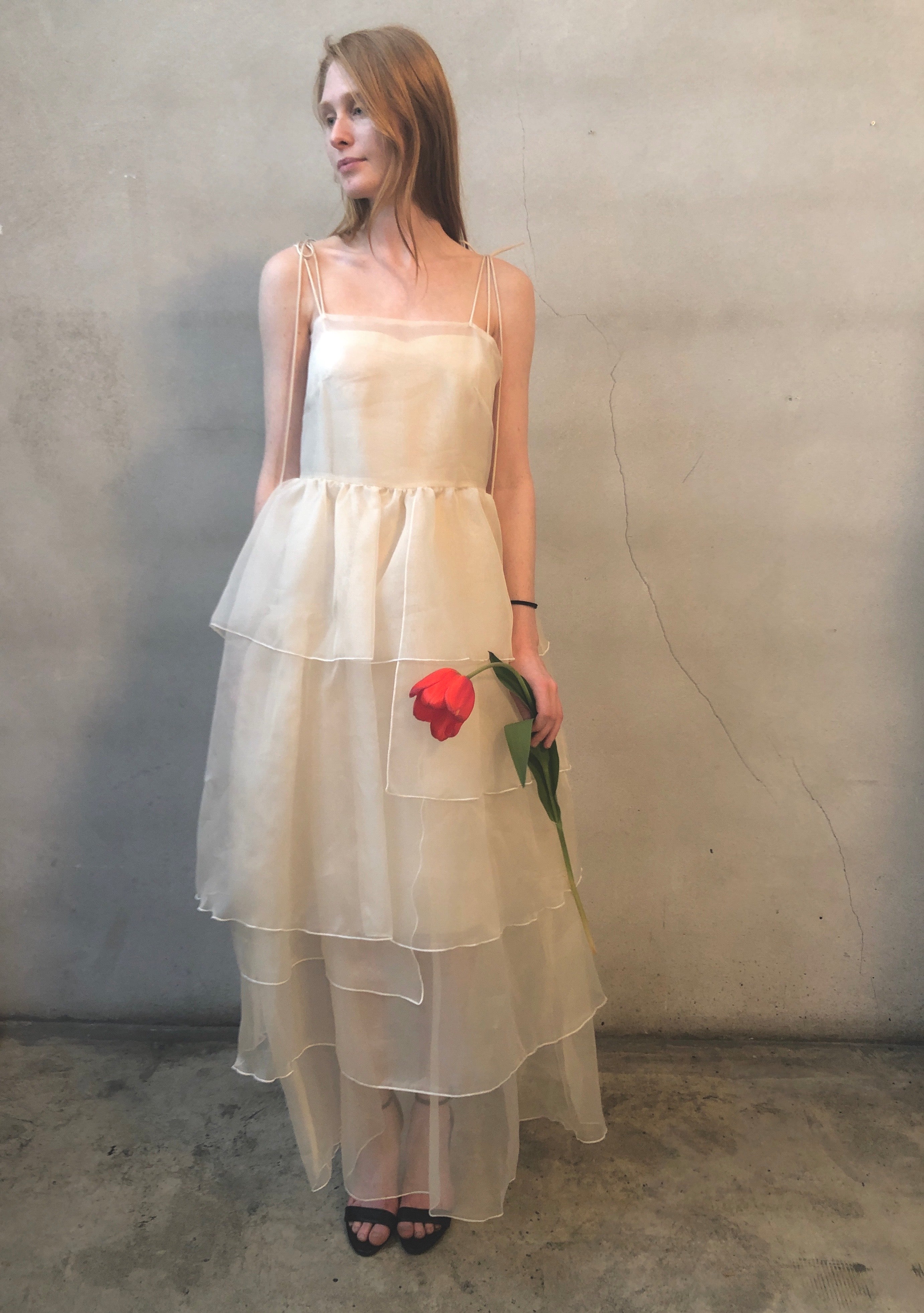 KAMPERETT LAURENCE TIERED SILK ORGANZA MAXI DRESS