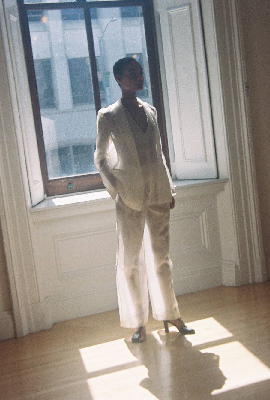 KAMPERETT Organza Suit Blazer | Ivory
