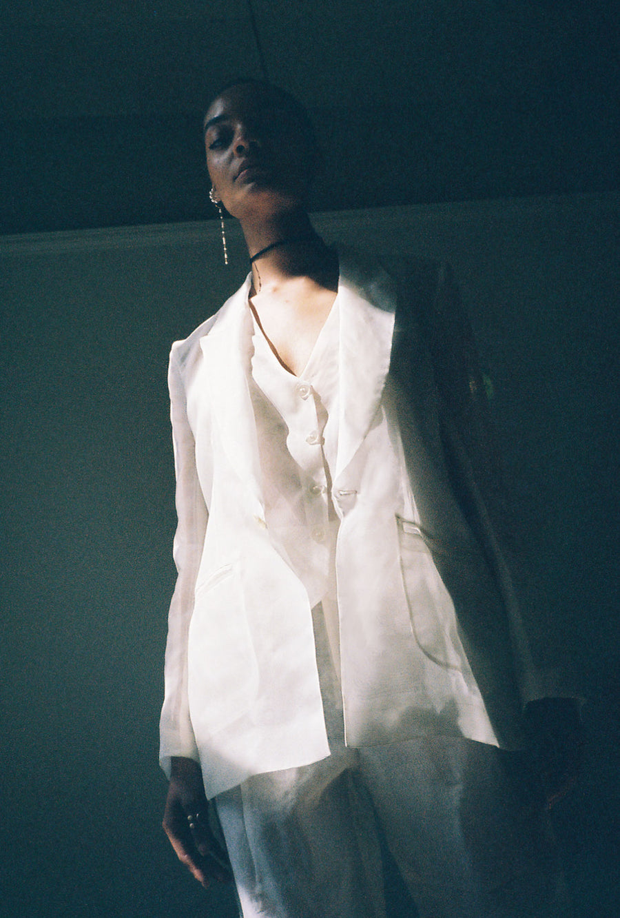 KAMPERETT Organza Suit Blazer | Ivory
