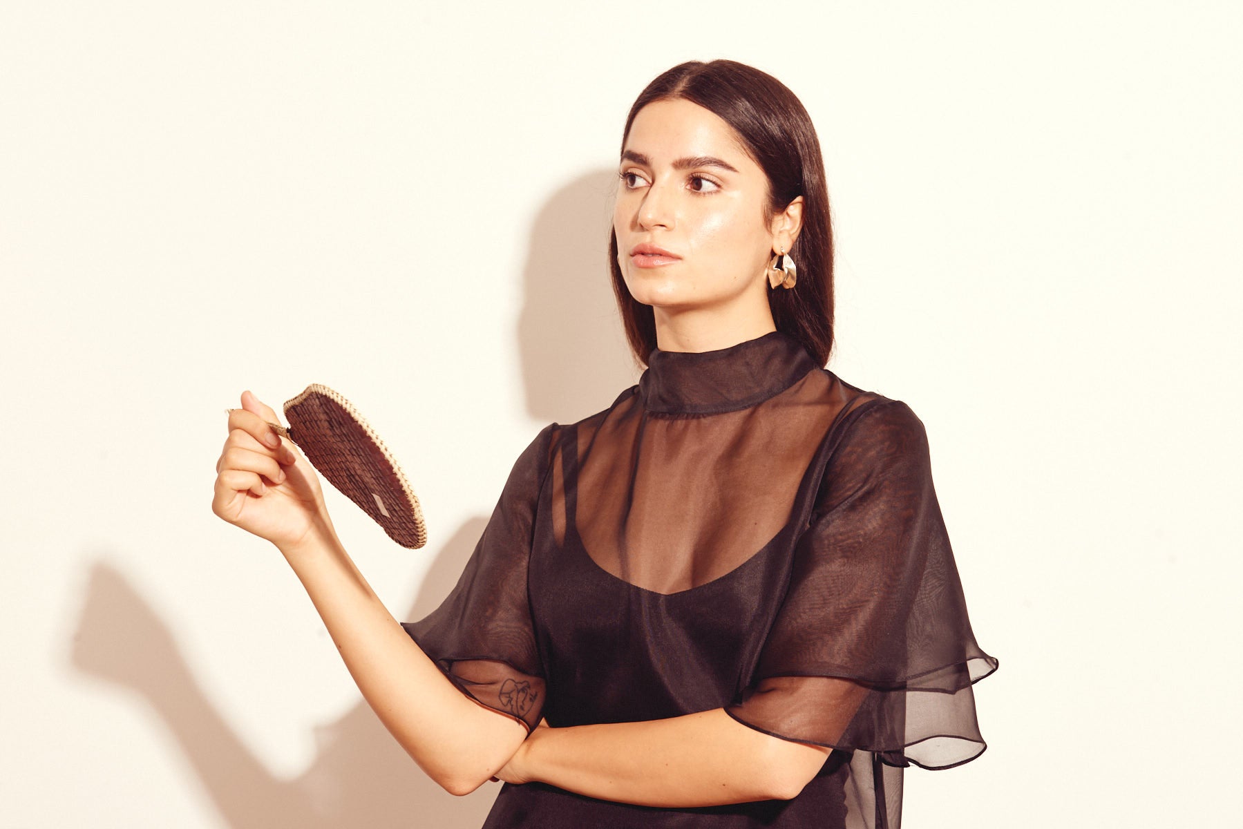KAMPERETT | Barre Silk Organza Sheer Maxi Dress | Black