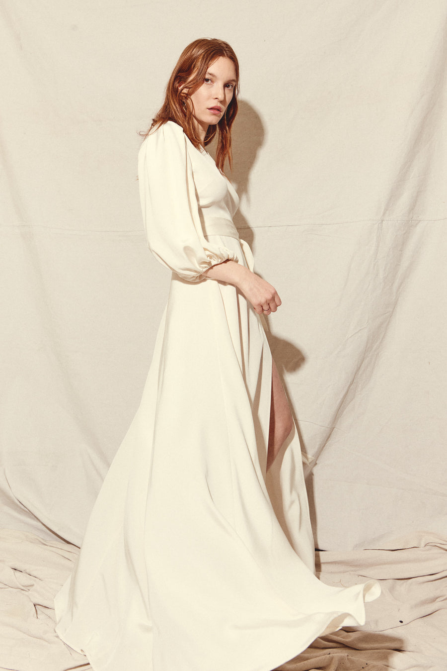 KAMPERETT | Loretta Silk Wrap Dress | Ivory