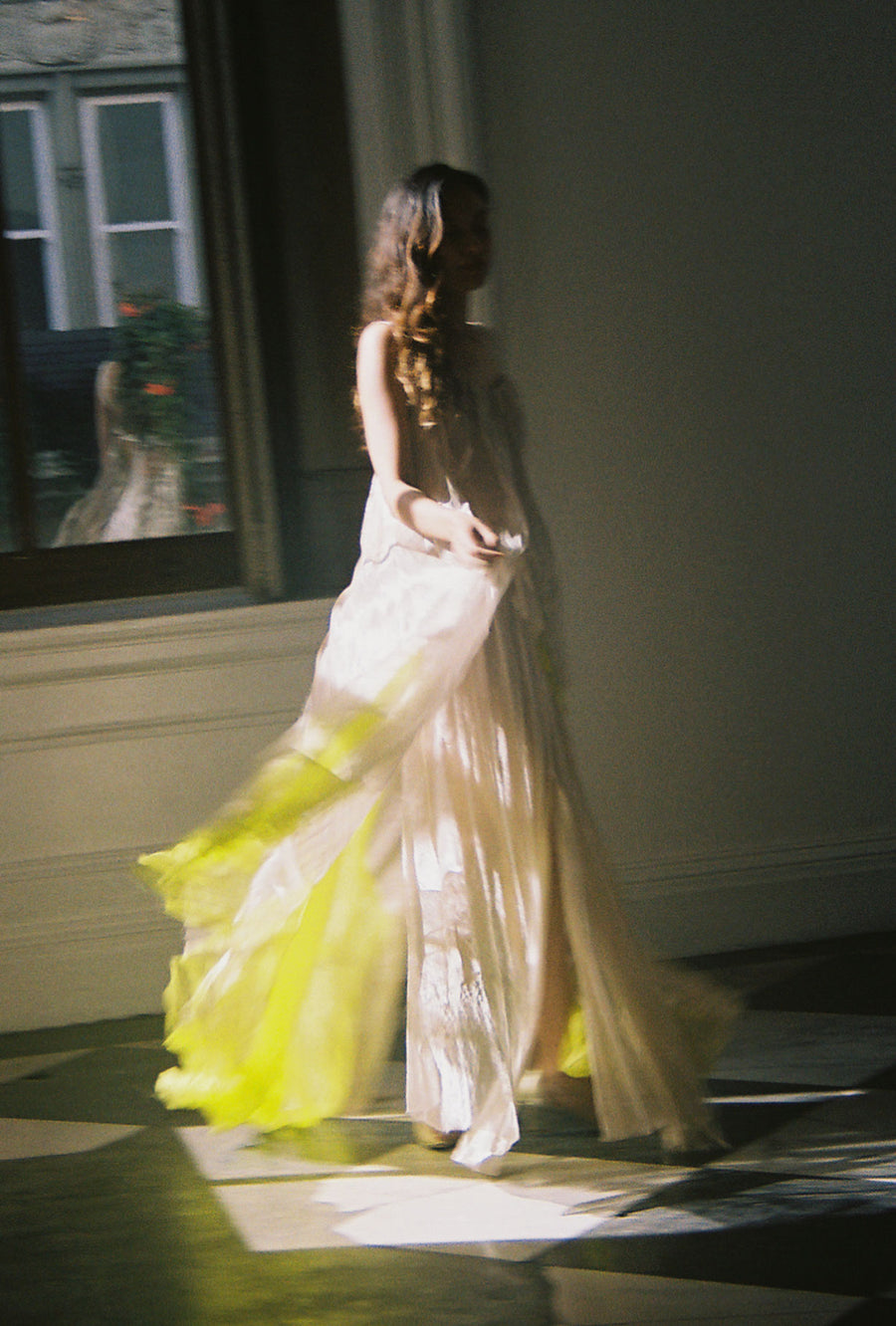 KAMPERETT Celedon Hand Pleated Gown