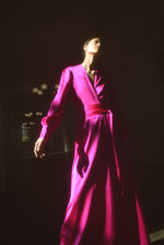 KAMPERETT Adelaide Silk Maxi Wrap Dress | Fuchsia