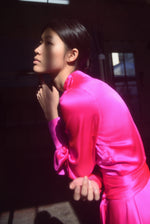 KAMPERETT Adelaide Silk Maxi Wrap Dress | Fuchsia