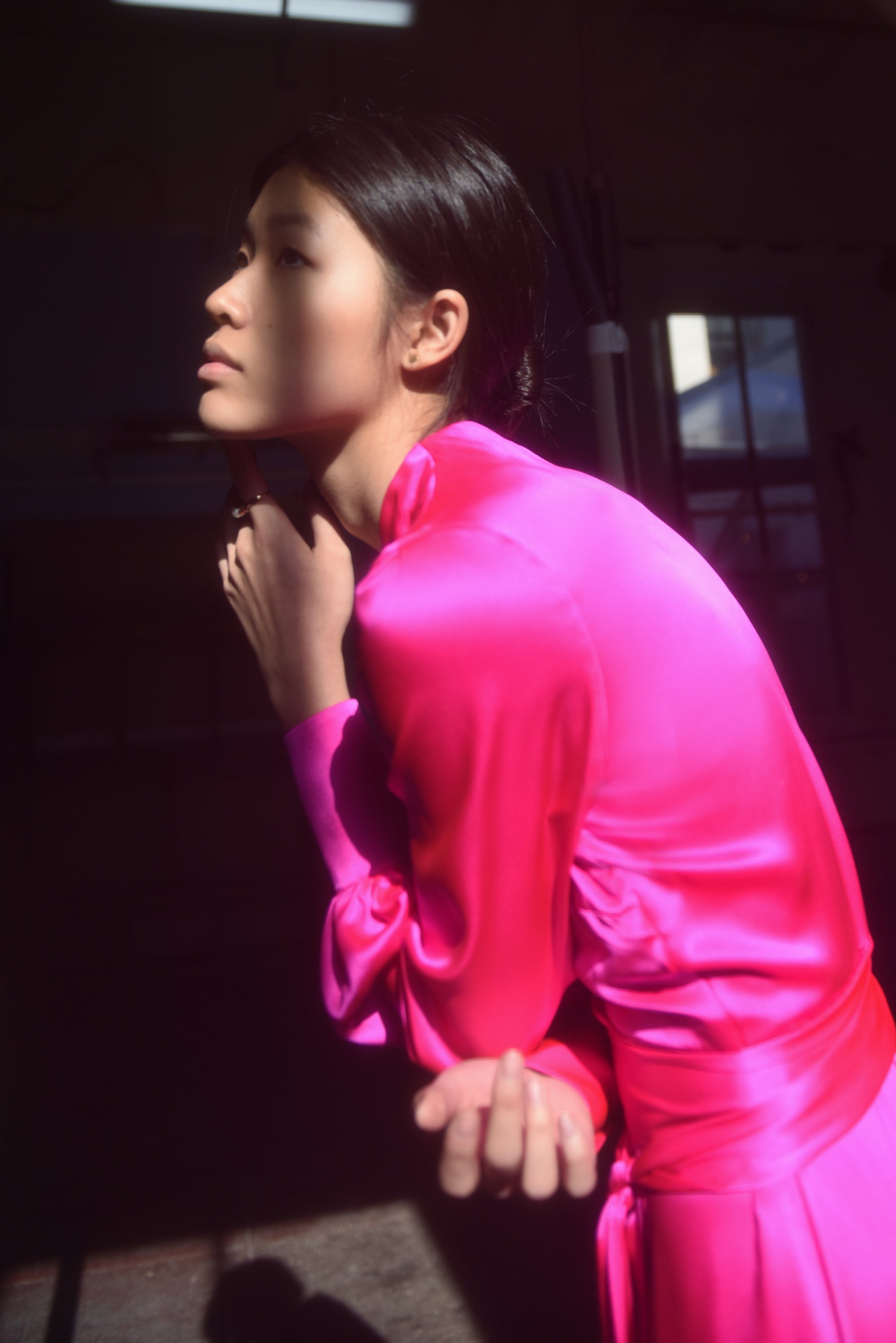 KAMPERETT Adelaide Silk Maxi Wrap Dress | Fuchsia