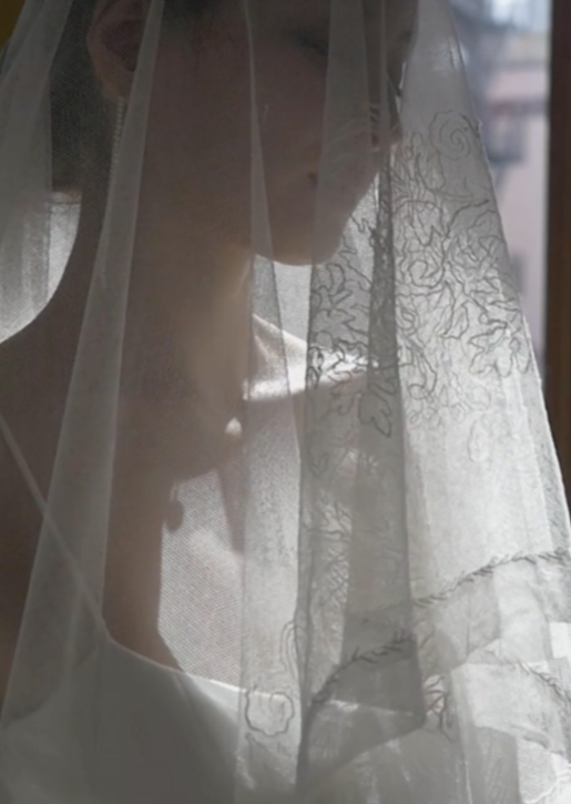 Antique Embroidered Veil
