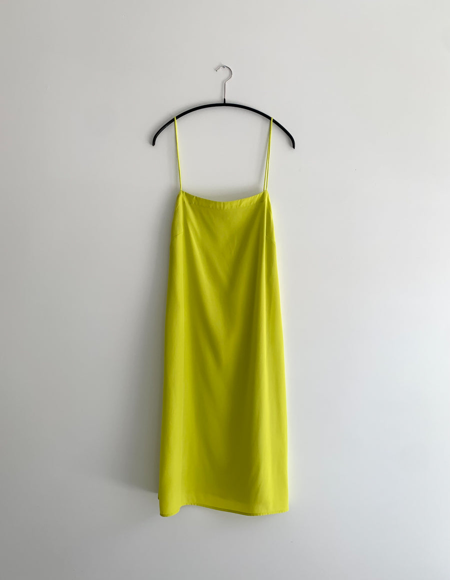 Kamperett Short Silk Slip Chartreuse