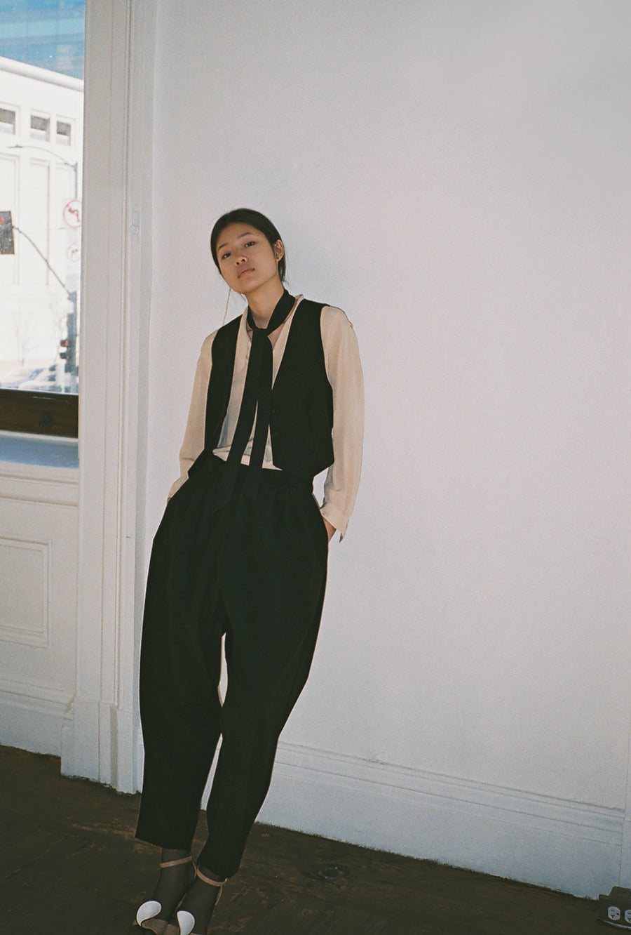 ANAISE x KAMPERETT SILK GEORGETTE BLOUSE